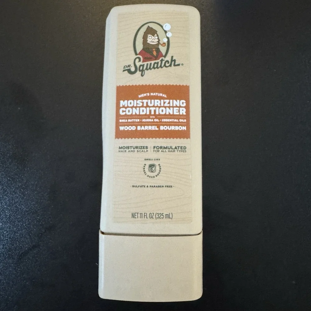 Dr Squatch Men's Natural Moisturizing Conditioner Wood Barrel Bourbon 11 fl‎ oz